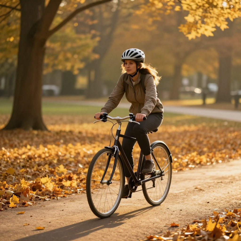 Architettura near real-time con Kubernetes. Donna in bicicletta in un parco con un caschetto in testa che raffigura il flusso dati protetto e veloce