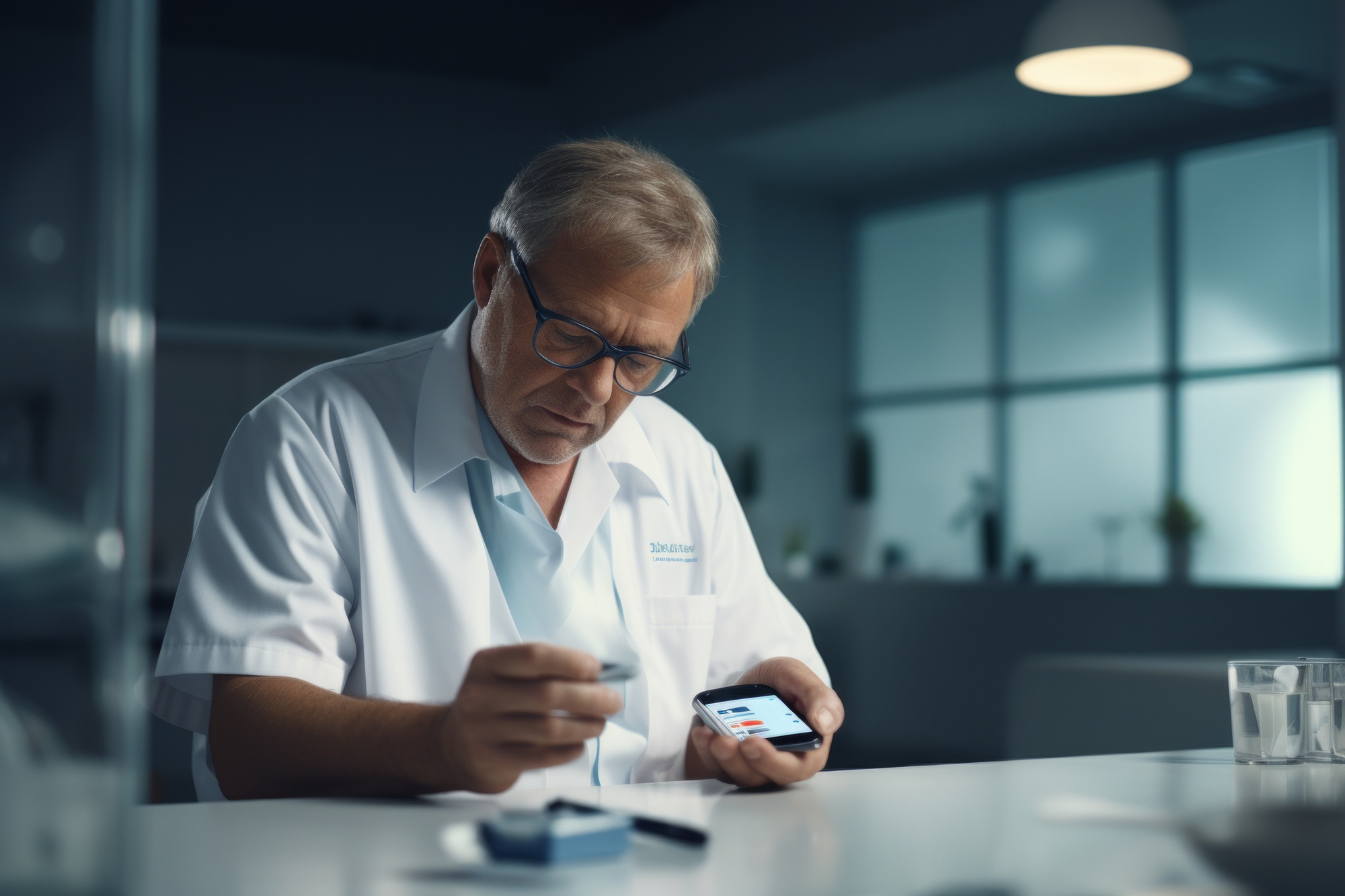 Fondazione Terapia Cellulare Diabete (FTCD) di Padova - Uomo maturo che fa un tampone del diabete