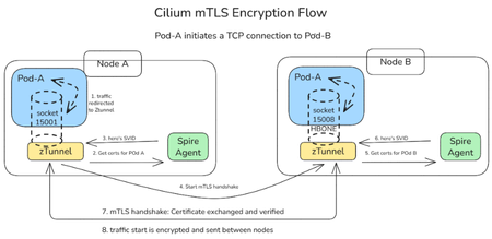 Flusso del Cilium mTLS Enctyption